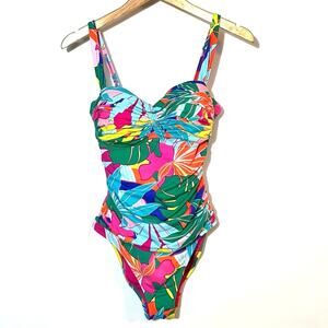 Bleu Rod Beattie Life of the Party Size 8 One Piece Shirred Swimsuit